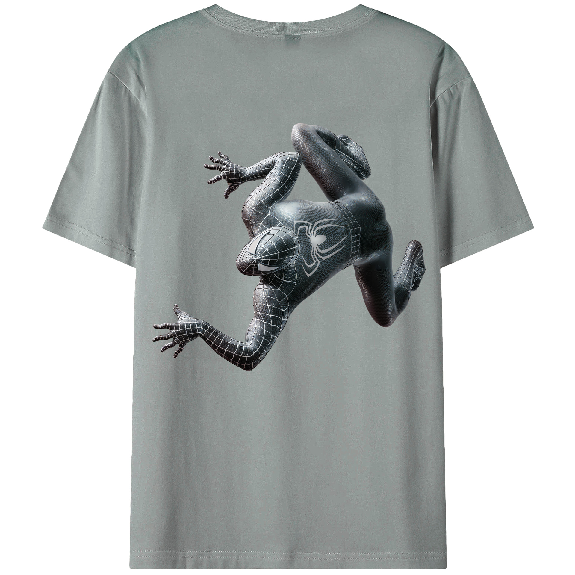 （画像用） Spider Man スパイダーマン 綿100％ メンズ半袖Tシャツ（バックプリント） 通気性